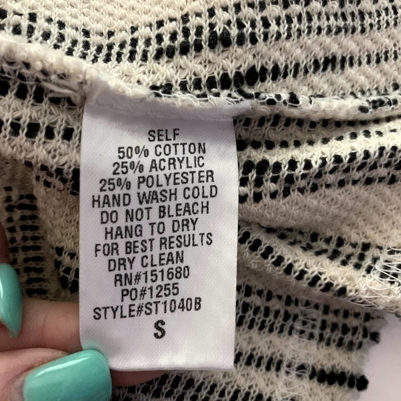 STORIA Scoop Neck Long Sleeve Striped Shirt Top Blouse - Picture 7 of 7